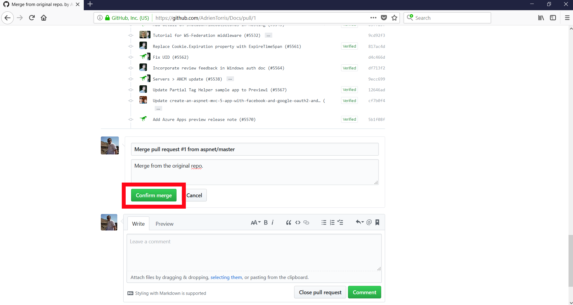 How to update a forked repository from the web UI on GitHub