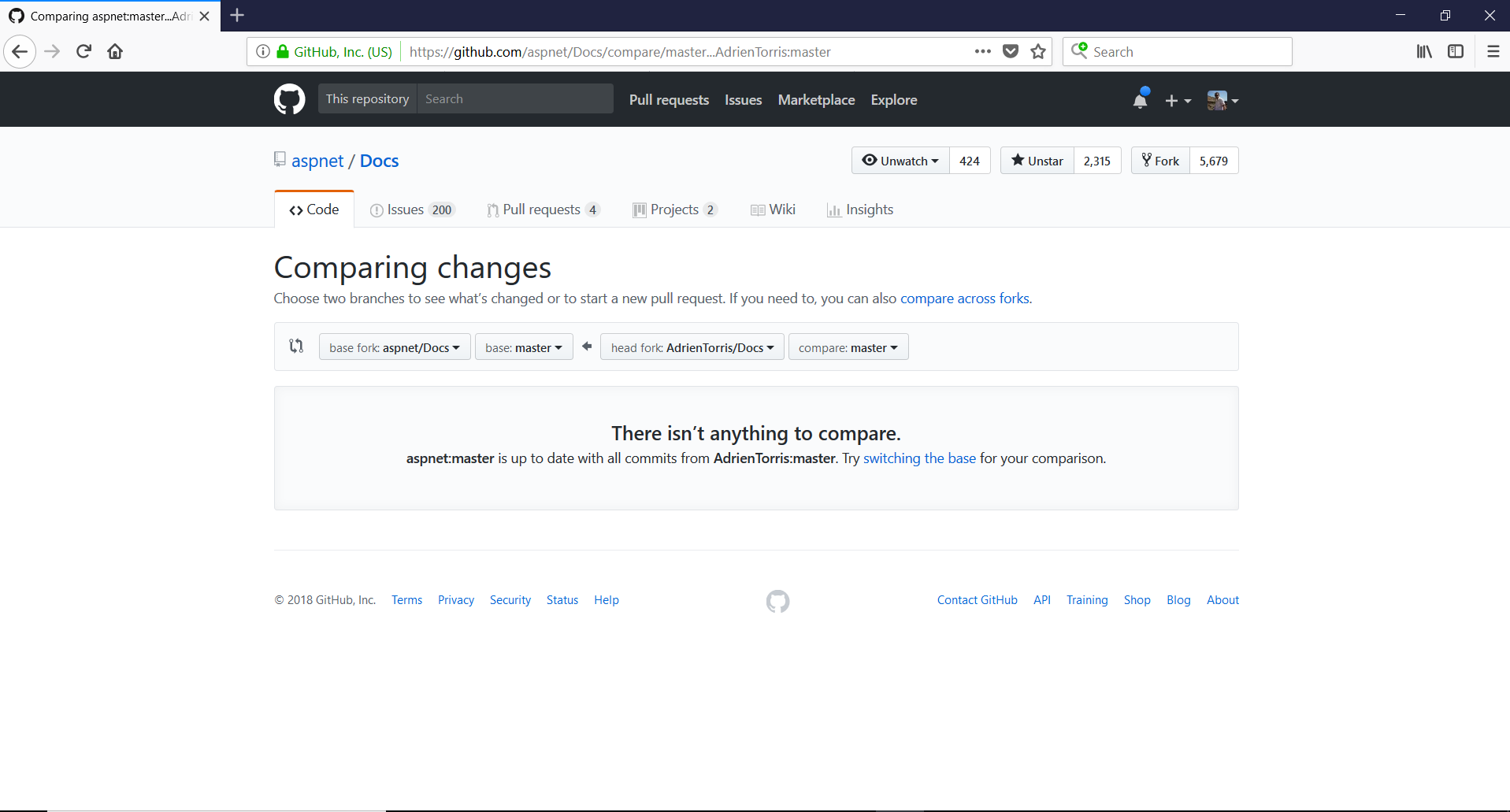 How to update a forked repository from the web UI on GitHub