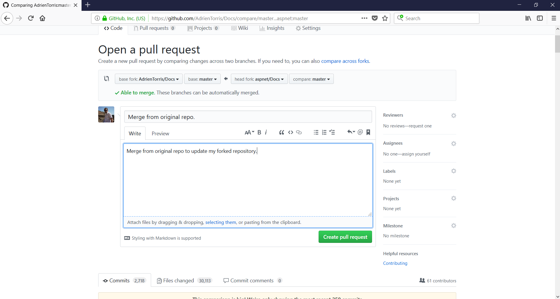 github desktop update fork