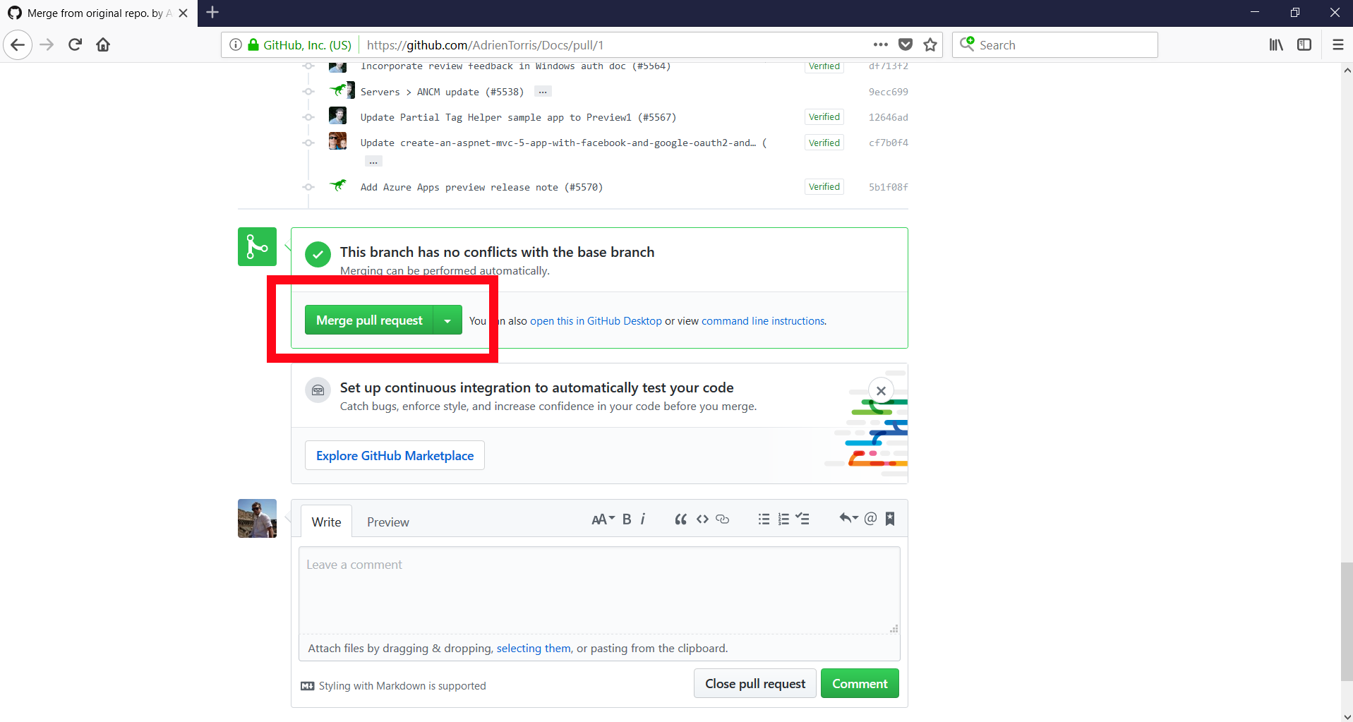 github desktop update fork